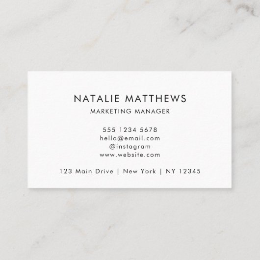 カスタムロゴ |ミニマル企業向け プロフェッショナル 名刺 (裏面)