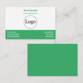 カスタムロゴ&モダン緑の名刺 名刺 (正面/裏面)