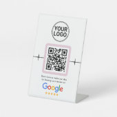 カスタムロゴ モダンQRコード Googleレビュー 台座サイン (正面)