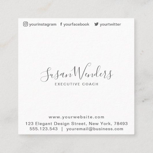 カスタムロゴ、任意の色、正方形の名刺 スクエア名刺 (裏面)