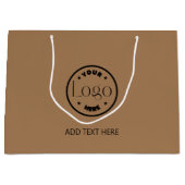 カスタムロゴ |会社プロフェッショナルBusiness Brown ラージペーパーバッグ (正面)