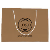 カスタムロゴ |会社プロフェッショナルBusiness Brown ラージペーパーバッグ (裏面)