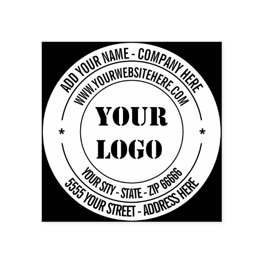 カスタムロゴ - 写真, 住所, 名前, ウェブサイト, カラー ラバースタンプ (インプリント)