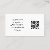 カスタムロゴ 写真 QR ヨガインストラクター 先生 ホワイト 名刺 (裏面)