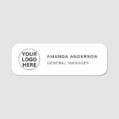 カスタムロゴ – 名前 – タイトルはこちらL白黒 名札 (正面)