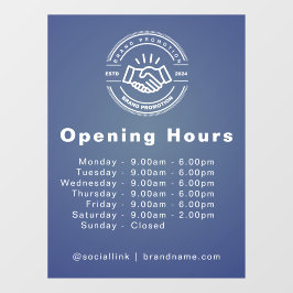 カスタムロゴ＆営業時間ビジネス ウィンドウサイン