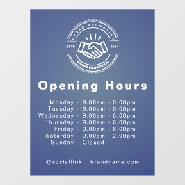 カスタムロゴ・営業時間事業 ウィンドウサイン