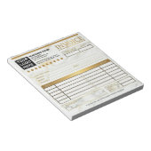 カスタムロゴ(大理石)顧客売上請求書フォーム ノートパッド (アングル)