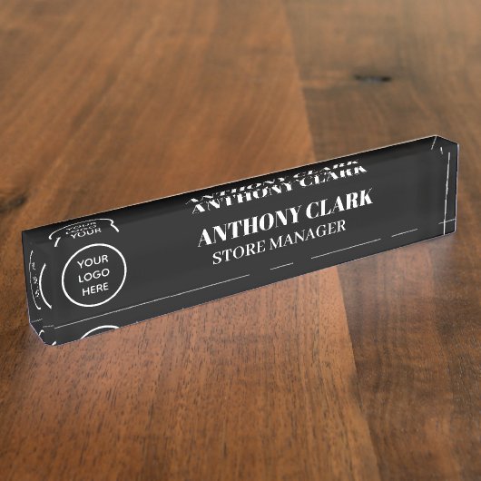 カスタムロゴ 従業員用 マグネット式 会社名プレート デスクネームプレート (側面)