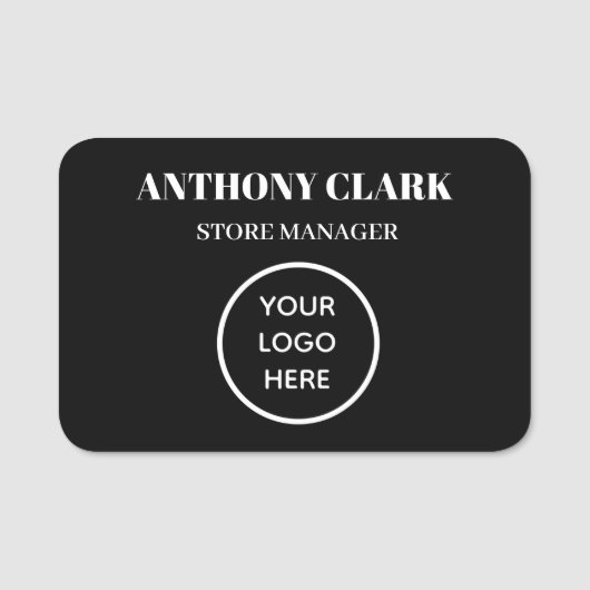 カスタムロゴ 従業員用 マグネット式 社名表示 名札 (正面)