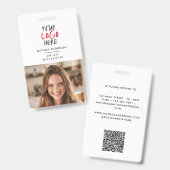 カスタムロゴ 従業員 QR コード 個別 ビジネス バッジ (正面&裏面)
