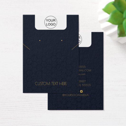 カスタムロゴ&文字ネックレスイヤリング表示カード (デスク)