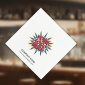 カスタムロゴ+文字紙ナプキン スタンダードカクテルナプキン