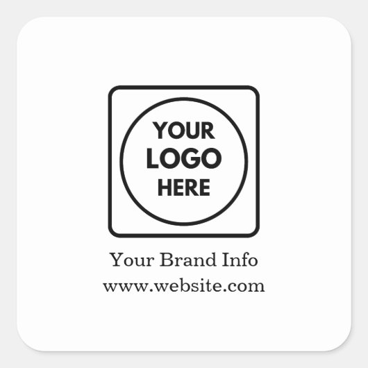 カスタムロゴ | 現代的でミニマルなコーポレートブランディング スクエアシール (正面)