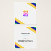 カスタムロゴ、白、四角、プロフェッショナルの正方形 (正面&裏面)