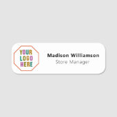 カスタムロゴ – 磁気ピンまたは安全ピンの裏打ち 名札 (正面)