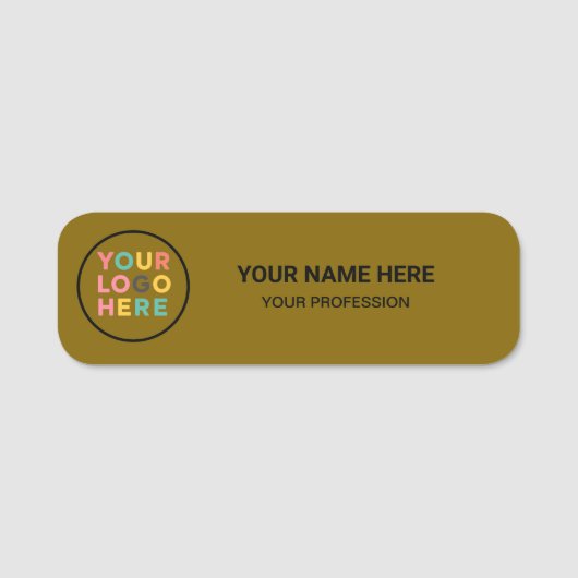 カスタムロゴ 社員用 マグネットピン または セーフティピン 名札 (正面)