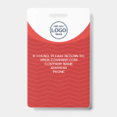 カスタムロゴ 赤色法人訪問者IDバッジ バッジ (裏面)