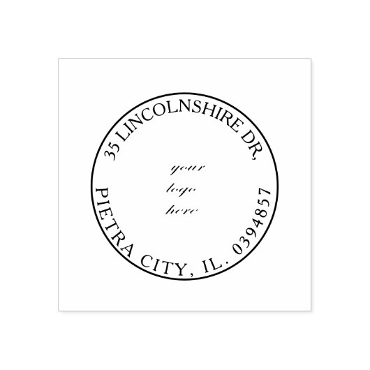 カスタムロゴ 返送先住所 シンゼル フォント ラバースタンプ (インプリント)