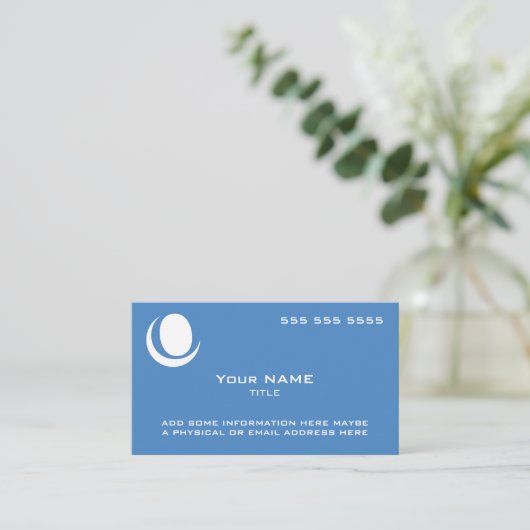 カスタムロゴ（青） 名刺 (スタンド正面)