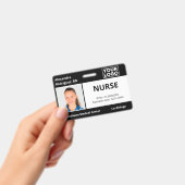 カスタムロゴ（黒）の医療従業員ID バッジ (手持ち)
