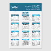 カスタムロゴ 2026年 カレンダー ビジネス マグネット (正面)