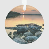 カスタムロゴ、Lake Town名、写真 オーナメント (裏面)