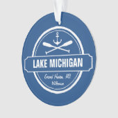 カスタムロゴ、Lake Town名、写真 オーナメント (正面)