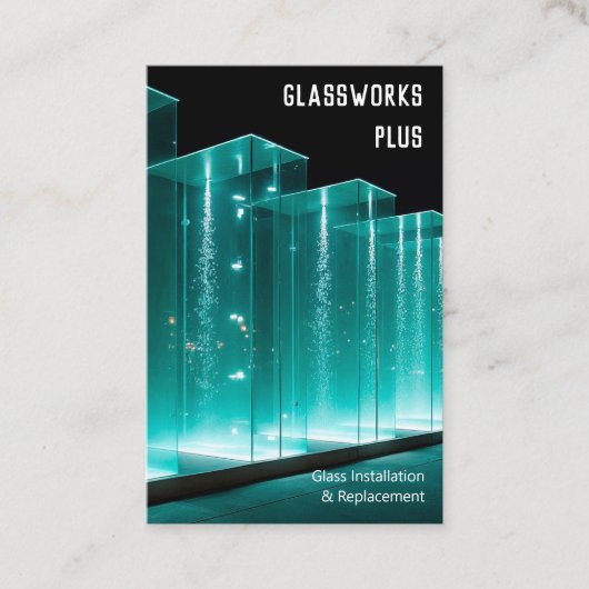 カスタムロゴ・QRガラス会社 名刺 (正面)