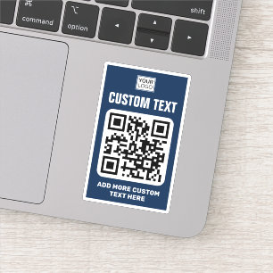 カスタムロゴ、QRコードおよび文字ダークブルーとホワイト シール