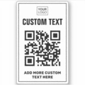 カスタムロゴ、QRコードおよび文字ホワイト シール (正面)