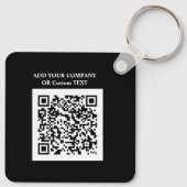 カスタムロゴ、QRコードおよび文字両面ブラック キーホルダー (裏面)