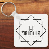 カスタムロゴ、QRコードおよび文字両面ホワイト キーホルダー (正面)