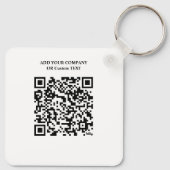 カスタムロゴ、QRコードおよび文字両面ホワイト キーホルダー (裏面)
