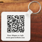 カスタムロゴ| Qrコードと文字両面 キーホルダー (裏面)