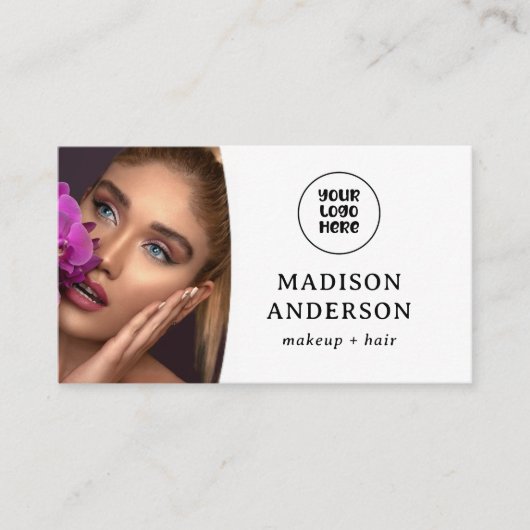 カスタムロゴ、QRコードプロフェッショナルメイクアップアリスト 名刺 (正面)