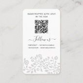 カスタムロゴ&QRコードホワイトイヤリングディスプレイカード 名刺 (裏面)