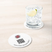 カスタムロゴ&QRコード紙ドリンクコースター ラウンドペーパーコースター (インサイチュ)