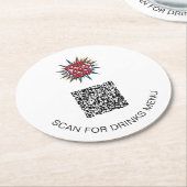 カスタムロゴ&QRコード紙ドリンクコースター ラウンドペーパーコースター (アングル)