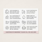 カスタムロゴBBグローアフターケアカード (裏面)