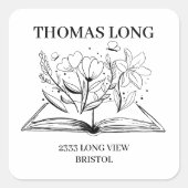 カスタムロゴBEE木製ビジネス木箱サイン スクエアシール (正面)