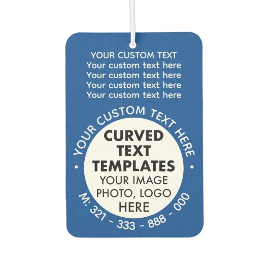 カスタムロゴBLUEカーエアフレッシュナー カーエアーフレッシュナー (正面)