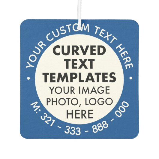 カスタムロゴBLUEカーエアフレッシュナー カーエアーフレッシュナー (正面)