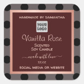 カスタムロゴBurgundy製品の包装ラベルドット スクエアシール (正面)