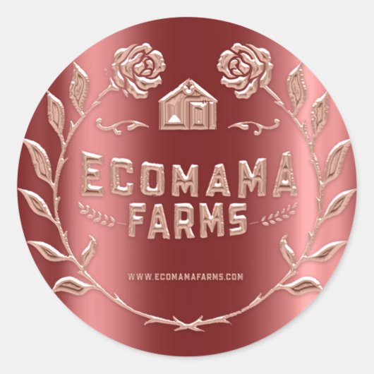 カスタムロゴBurgundy Testerサンプルバラ ラウンドシール (正面)