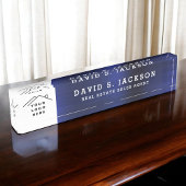 カスタムロゴExecutive Navy Blueプロフェッショナル デスクネームプレート