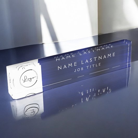カスタムロゴExecutive Navy Blueプロフェッショナル デスクネームプレート