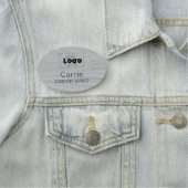 カスタムロゴGray Woodgrain従業員名タグ 名札 (インサイチュ)