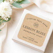 カスタムロゴKraftルック紙スクエア製品ラベル スクエアシール