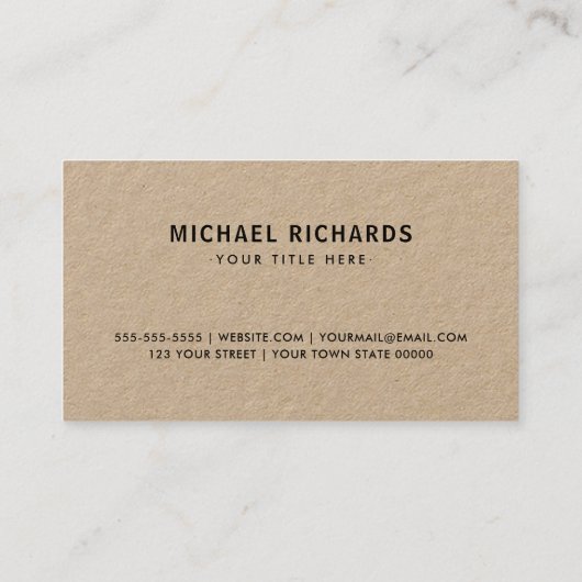 カスタムロゴKraft紙名刺 名刺 (裏面)